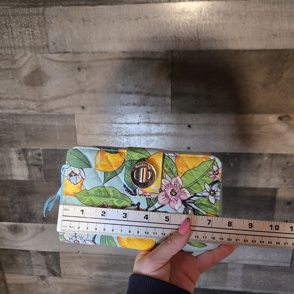 Vera Bradley RFID Turnlock Wallet in the 'Lemon Grove' pattern - Picture 5 of 6